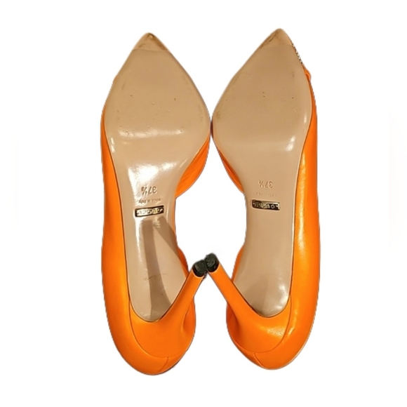 GUCCI Studded D'Orsay Pumps in Orange Leather - Picture 11 of 13